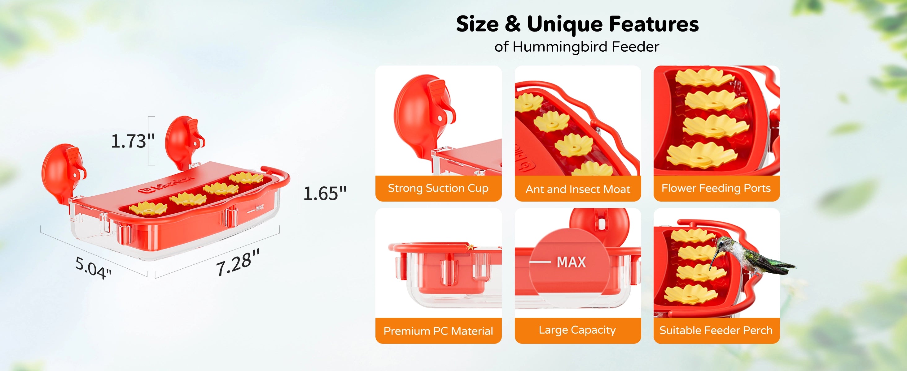 Bilantan hummingbird feeder Size & Unique Features of Hummingbird Feeder