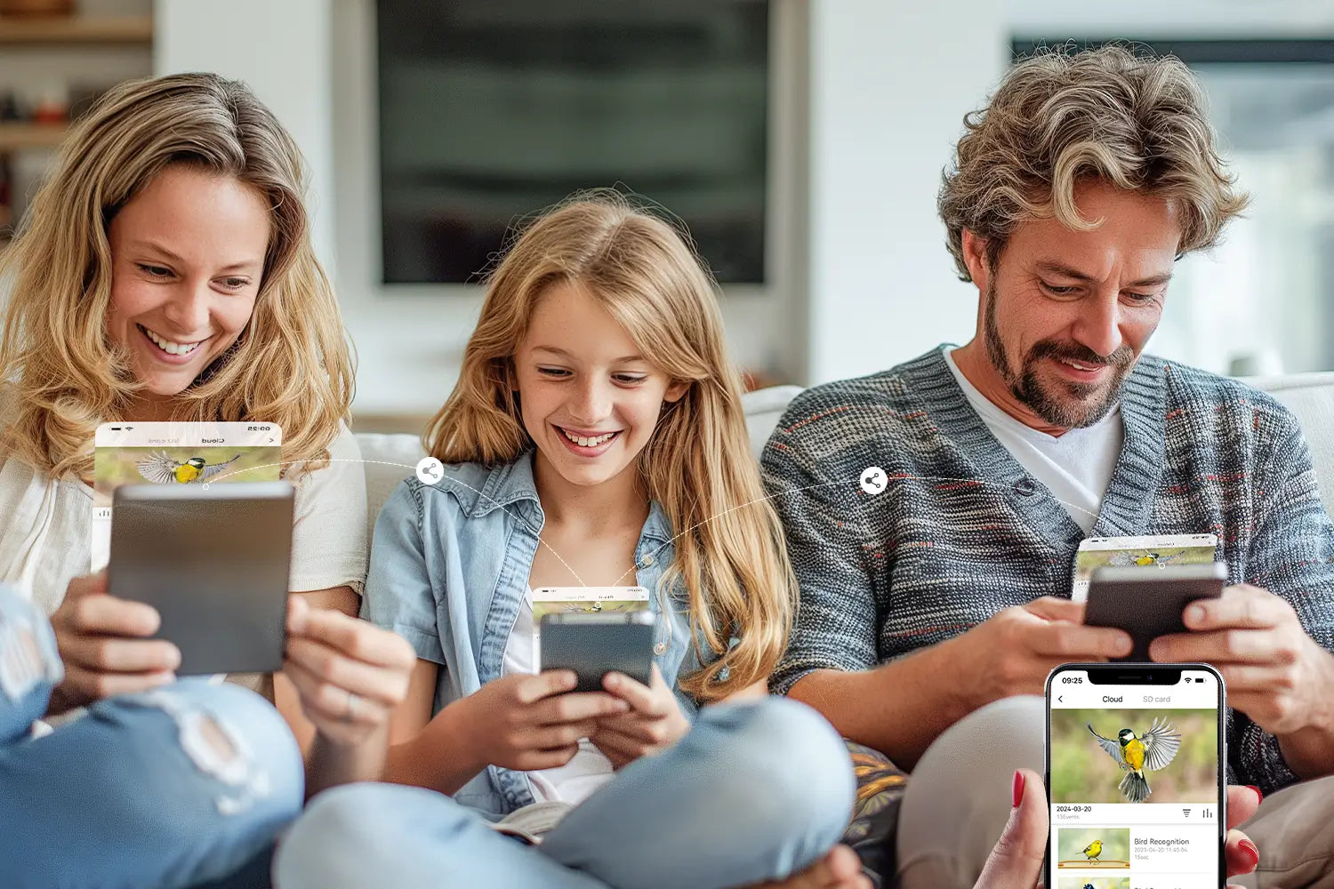 Share the device with your family, just a one-time buy to enable everyone to enjoy the captivating bird footage.