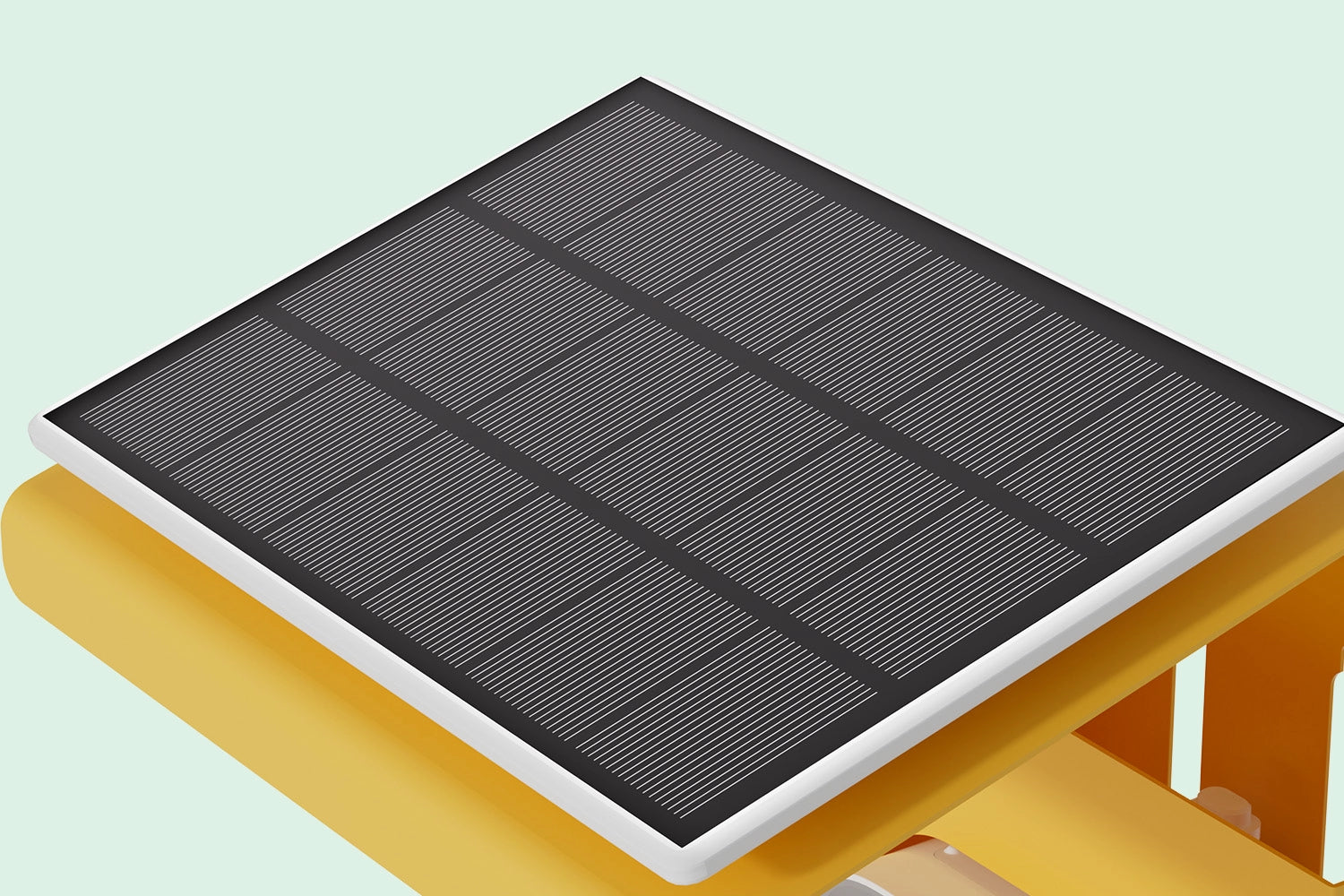 Top view of the BirdHi smart bird feeder featuring a solar panel, designed to power the feeder sustainably using renewable energy.