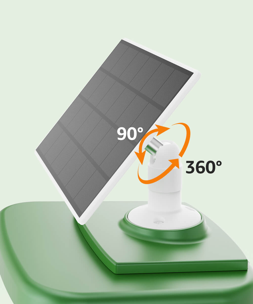 BirbHi 360° Rotatable Solar Panel: Face the sun in any direction, providing continuous power for the camera.