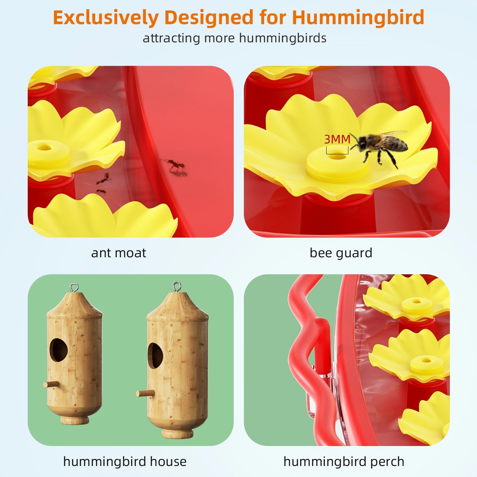 Bilantan HummerHi Hummingbird Feeder with Camera, Only 2.4G WiFi Compatible